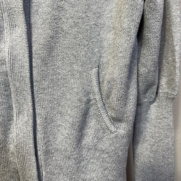Boston Proper Cashmere Silk Blend Cardigan Jacket Size M Gray Zip Snap Pockets - Picture 3 of 6